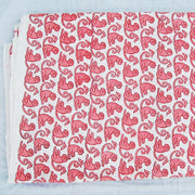 Natural Cotton Handmade Red Monkey Block Printed Voile Fabric